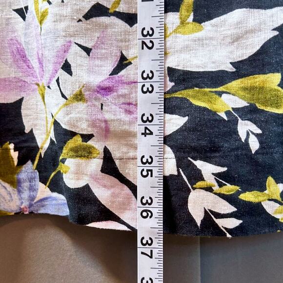 J Jill New Love Linen Marble Floral Dress Aline Shift Pockets Women MED Petite - Picture 6 of 7